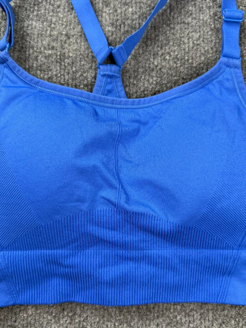 All In Motion Womens Seamless Racerback Sports Bra Blue Size L Adjustable Padded